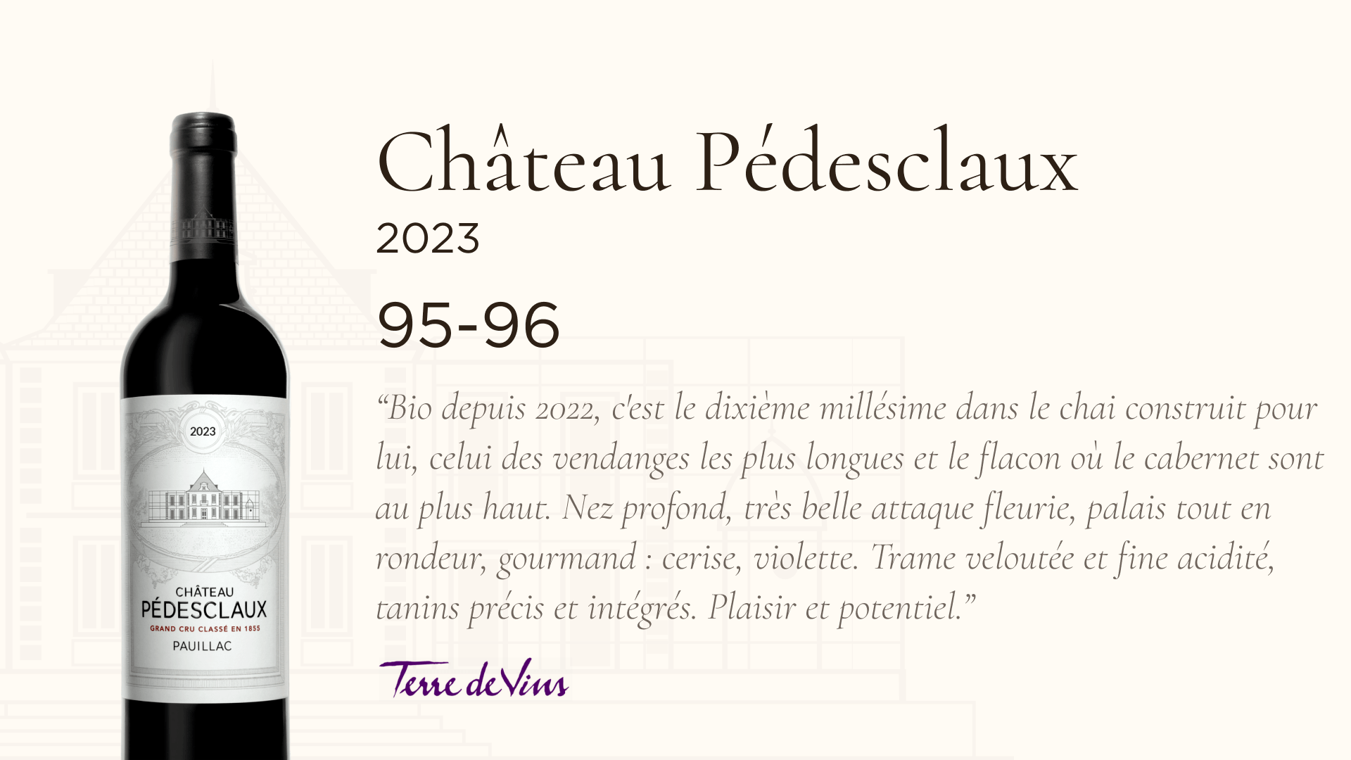 Château Pédesclaux 2023 est désormais disponible - Chateau Pedesclaux